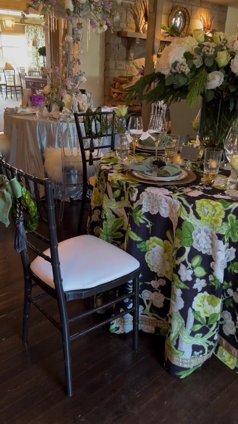 Draped in fabric the video captures the details of this table design